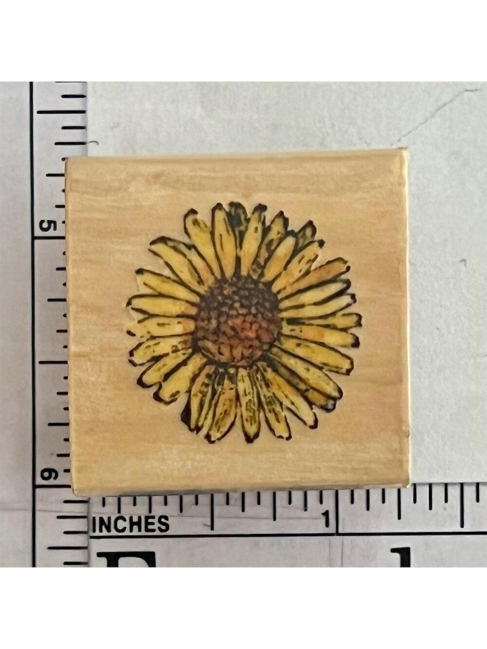 Whispers Sunflower Wood Mounted Rubber Stamp Floral Card Making Scrapbooking
